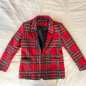 VICI Eve Pocketed Plaid Blazer